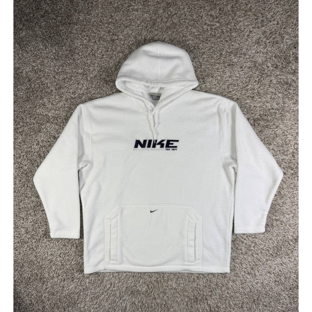 Vintage Nike Fleece Lined Pullover Hoodie Gray Label Size XL Y2K 2000s